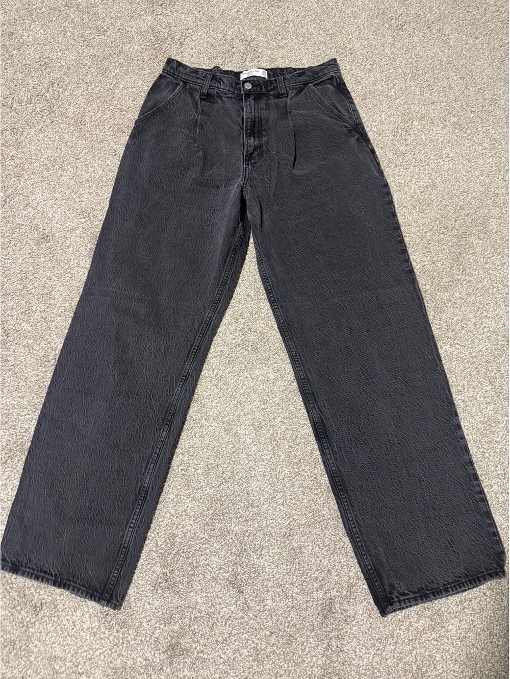 Abercrombie & Fitch The Loose High Rise Black Jeans Size 30